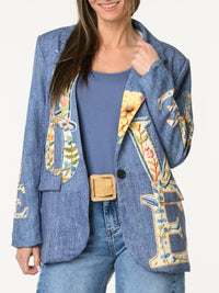 Veston ''Love'' avec imprimé bleu jean