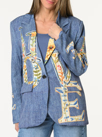 Veston ''Love'' avec imprimé bleu jean