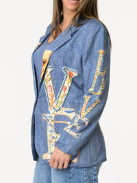 Veston ''Love'' avec imprimé bleu jean