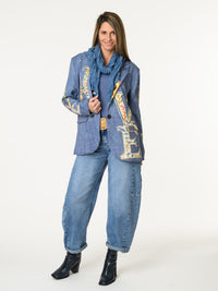 Veston ''Love'' avec imprimé bleu jean