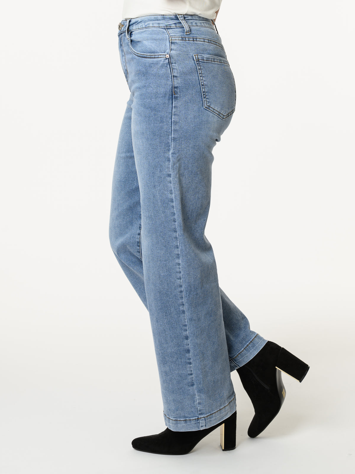 Jeans bleu clair à jambe large