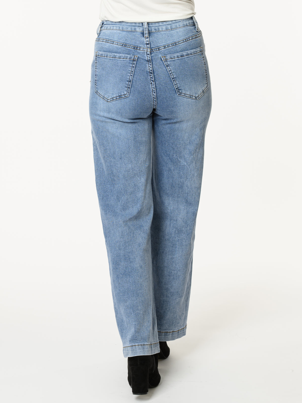 Jeans bleu clair à jambe large