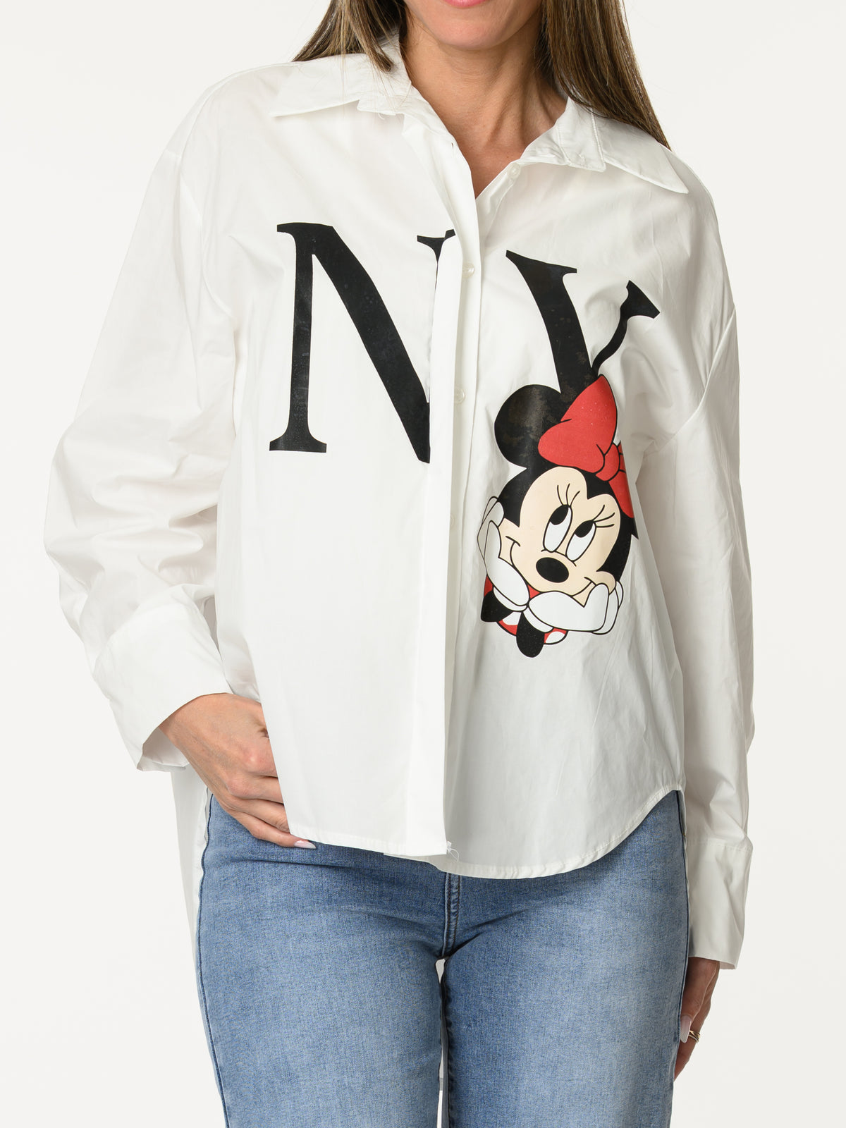 Chemise ''NY'' blanche avec imprimé de Minnie Mouse