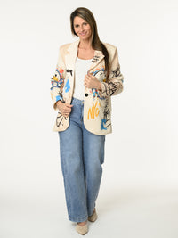 Veston beige artiste avec imprimé de Snoopy