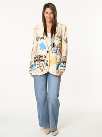 Veston beige artiste avec imprimé de Snoopy