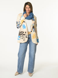 Veston beige artiste avec imprimé de Snoopy