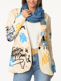 Veston beige artiste avec imprimé de Snoopy