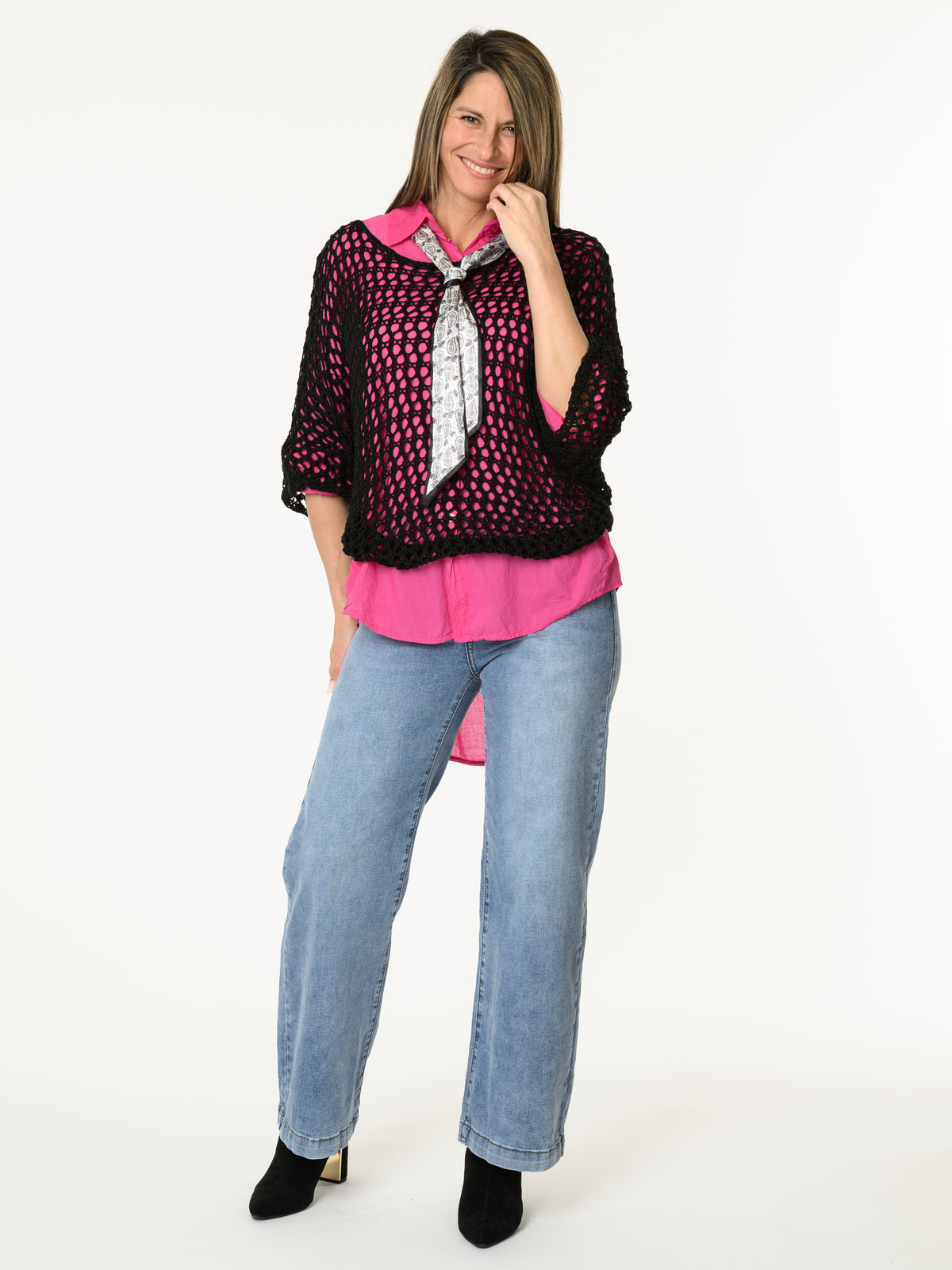 Chemise fuchsia avec cravate