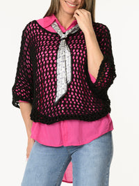 Chemise fuchsia avec cravate