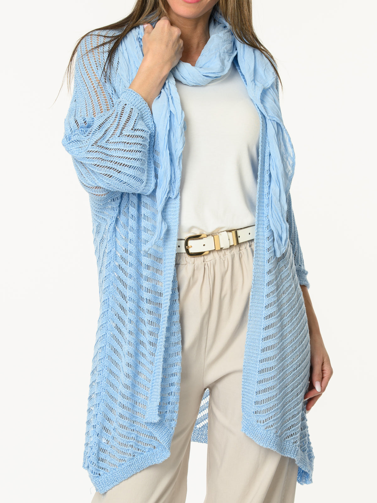 Veste bleue en mailles