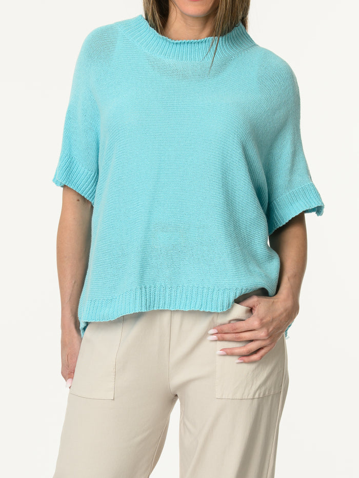 Chandail aqua à manches courtes