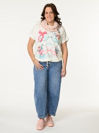 Chandail blanc crème ''Live, laugh, love''