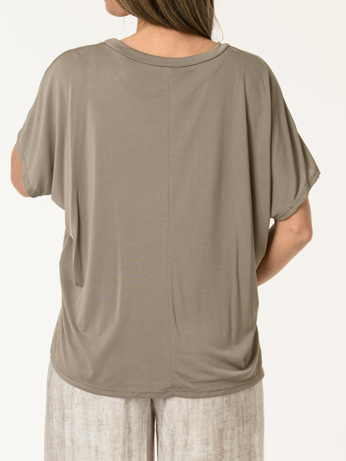 T-shirt brun à manches courtes