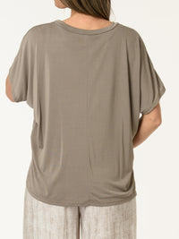 T-shirt brun à manches courtes