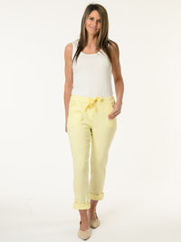 Pantalon jaune à taille élastique