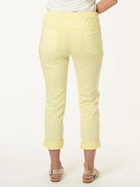 Pantalon jaune à taille élastique