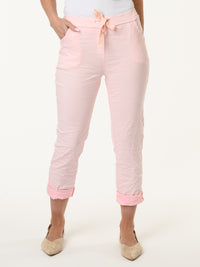 Pantalon rose à taille élastique