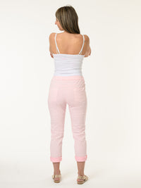 Pantalon rose à taille élastique