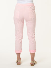 Pantalon rose à taille élastique