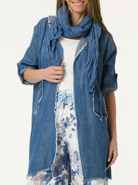 Veste bleu jean ''Love you'' à capuchon