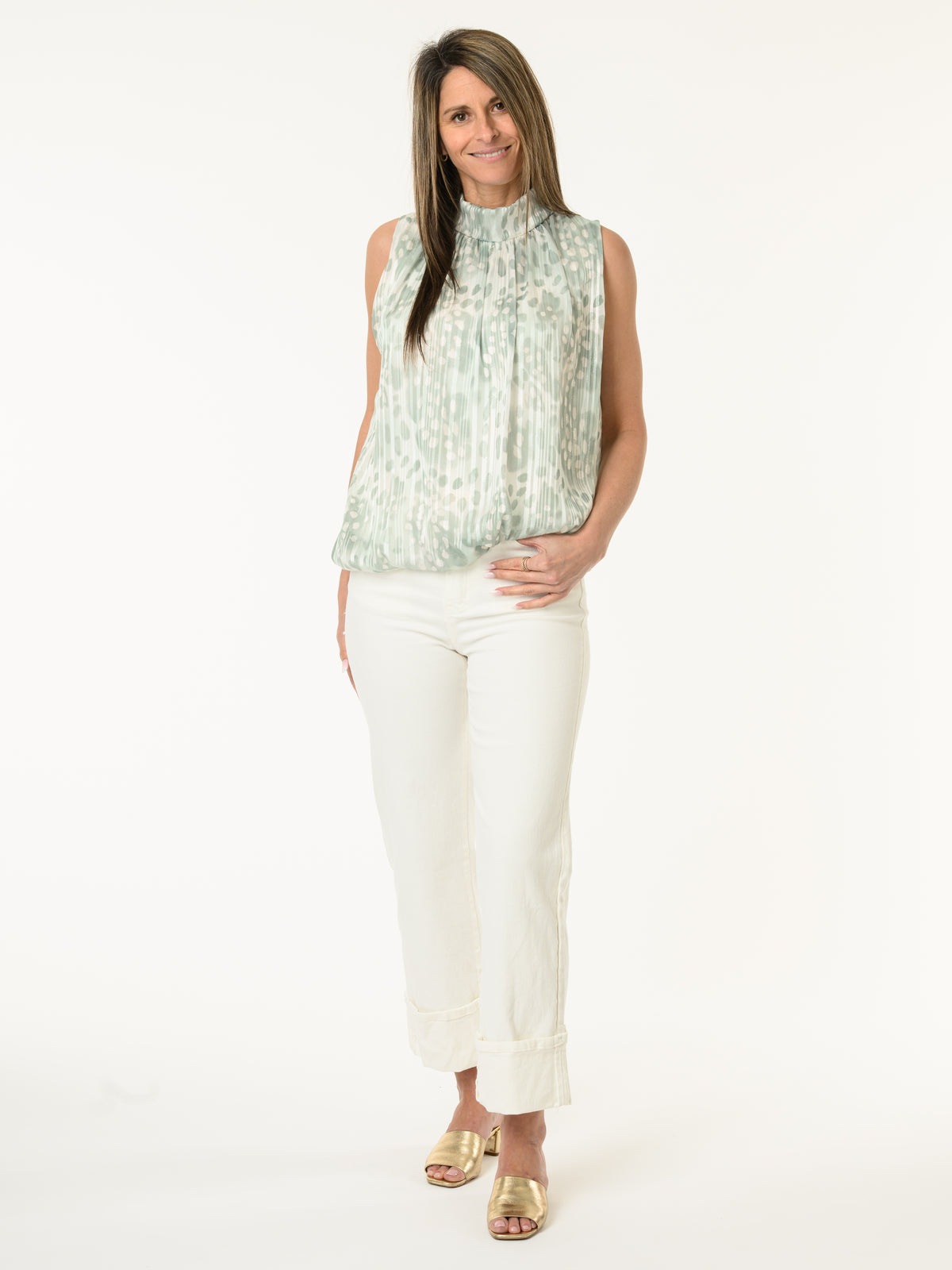 Camisole à motifs de pois avec brillance