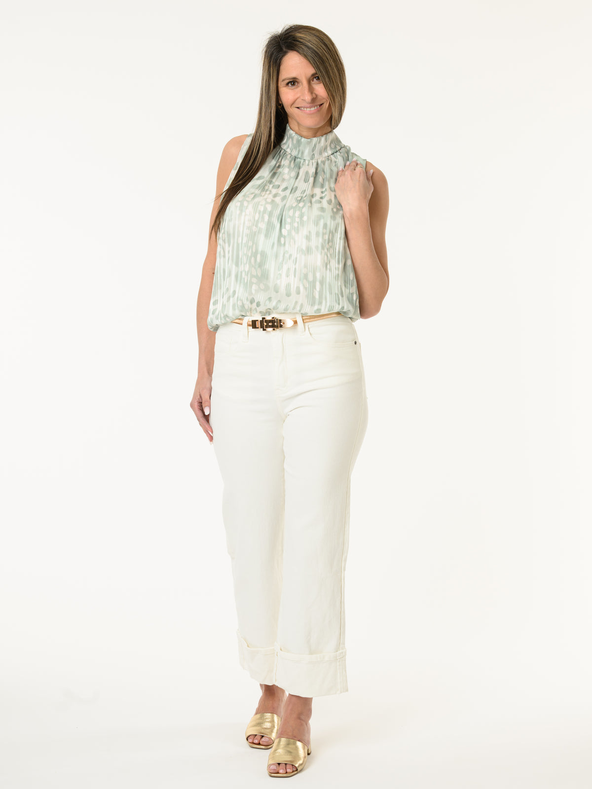 Camisole à motifs de pois avec brillance