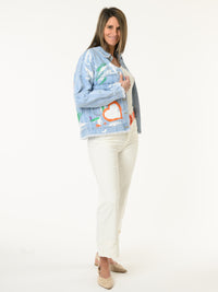 Veste de jeans avec imprimé d'artiste