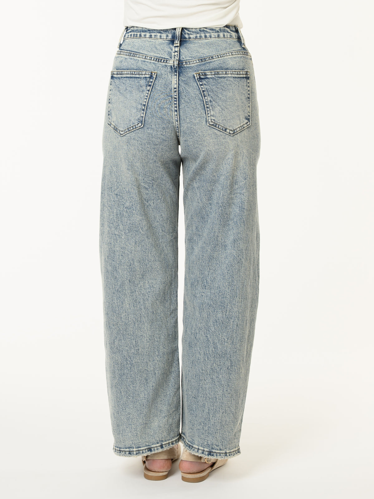 Jeans barrel bleu pâle