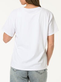 T-shirt blanc avec imprimé de Mickey noir