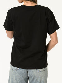 T-shirt noir avec imprimé de Mickey blanc