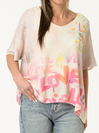 Chandail beige avec imprimé ''Love''
