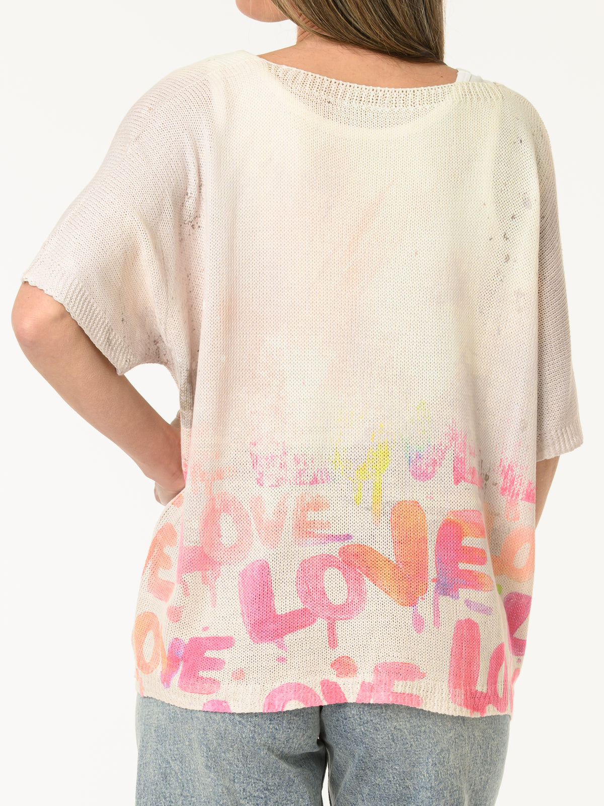 Chandail beige avec imprimé ''Love''