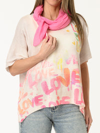 Chandail beige avec imprimé ''Love''