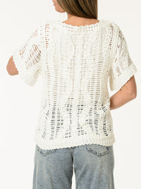 T-shirt blanc en crochet