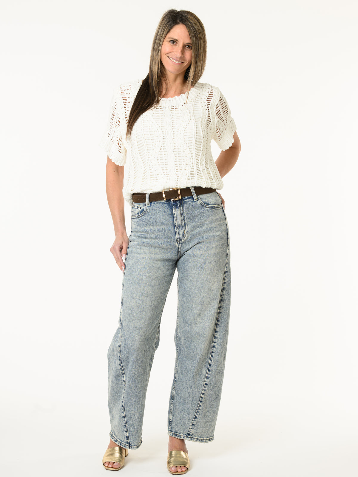 T-shirt blanc en crochet