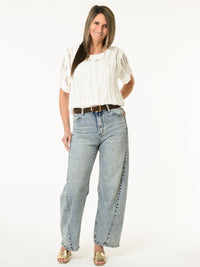 T-shirt blanc en crochet