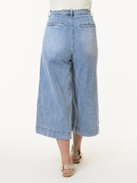 Jeans gaucho à jambe large