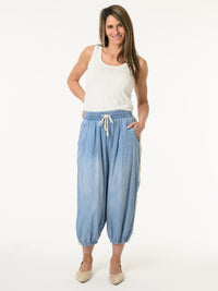 pantalon baggy avec dentelle sur le côté