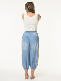 pantalon baggy avec dentelle sur le côté