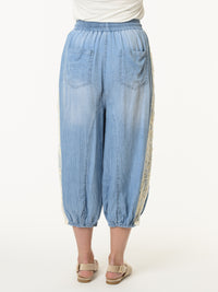 pantalon baggy avec dentelle sur le côté