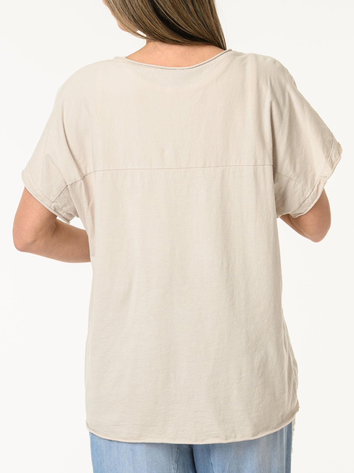 T-shirt beige avec imprimé floral