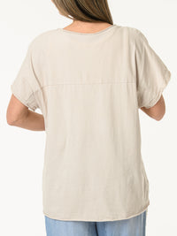 T-shirt beige avec imprimé floral