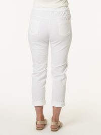 Pantalon blanc avec fleur brodée