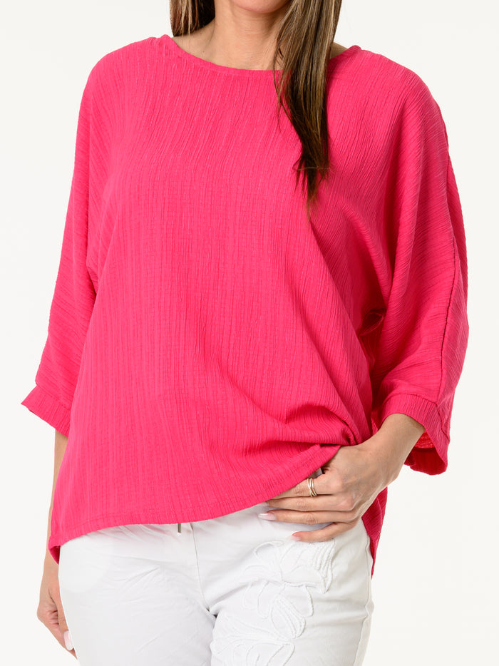 Chandail fuchsia à manches 3/4