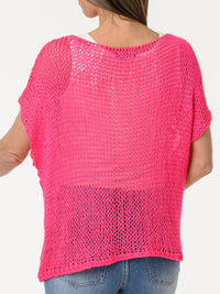 Chandail fuchsia en mailles