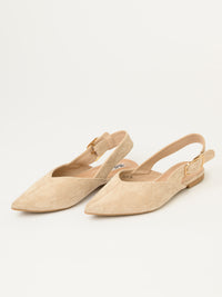Ballerine plate beige en suède