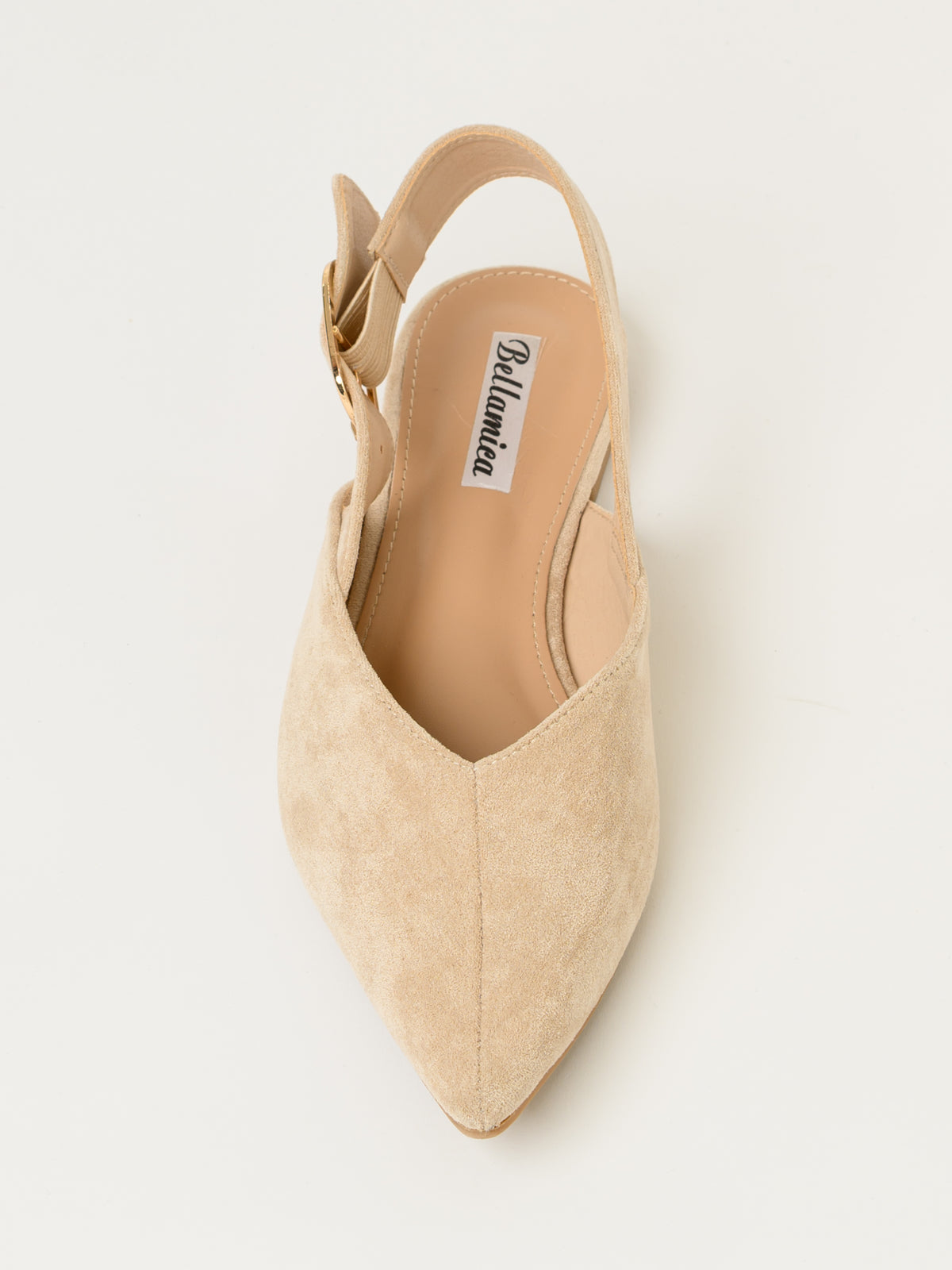 Ballerine plate beige en suède