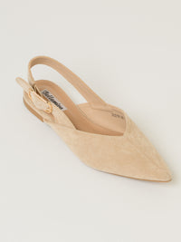 Ballerine plate beige en suède