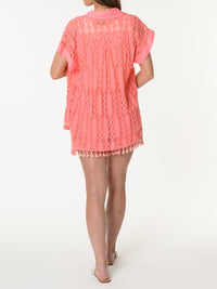 Chemise corail en dentelle