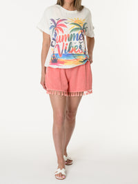 T-shirt blanc ''Summer vibes''